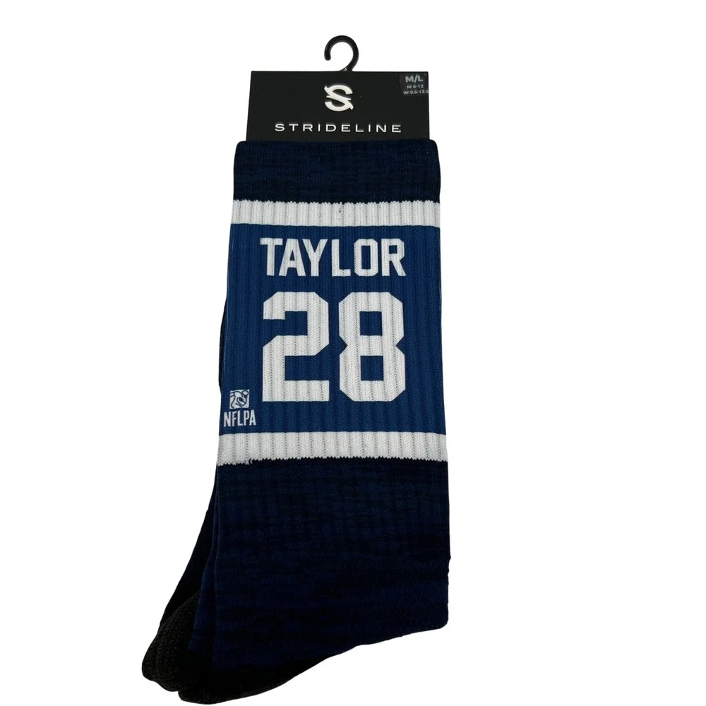 Strideline Jonathan Taylor Indianapolis Colts Premium Crew‎ Sherzy Socks M/L NEW